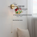 Axyaa Flower Glass LED Wall Sconce Pull Chain Switch Rotatable Mirror Light