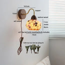 Axyaa Resin Shell Pull Chain LED Wall Lights - Modern Staircase & Bedroom Lamp