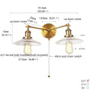 Axyaa 2-Light LED Wall Sconce with Pull Chain Switch for Coffee Bar, Bedroom, Bathroom