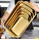 Axyaa Golden Stainless Steel Baking Tray for Cakes, Bread, Seafood & Grilling