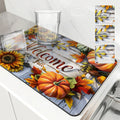 Axyaa Thanksgiving Wood Absorbent Draining Mat: Anti-Skid, Quick Dry, Dish Drying Pad