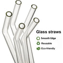 Axyaa Glass Straw Set: Reusable Borosilicate Drinking Straws with Brush for Drinks
