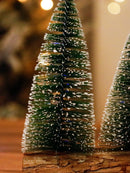 Axyaa Mini Christmas Tree Ornaments: Wooden Festive Holiday Decor Table Centerpiece