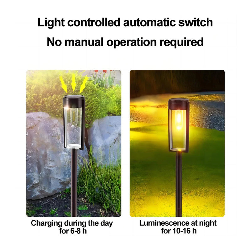 Axyaa Solar LED Pathway Lights - Waterproof Walkway Landscape Lighting