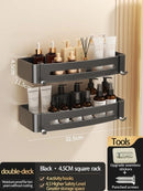 Axyaa Black Aluminum Towel Rack Holder 60CM with Hook and Tissue Holder