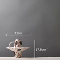 Axyaa Abstract Stripes Ceramic Vase with Artificial Flowers for Desk Decoration