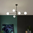 Axyaa Modern Black Gold LED Ceiling Chandelier for Bedroom and Living Room