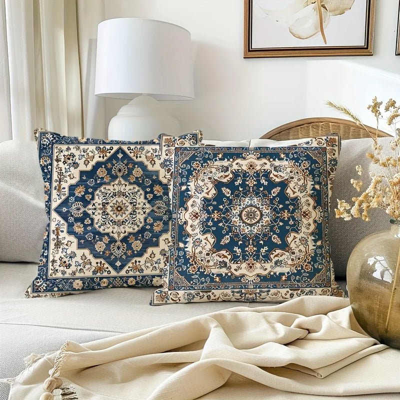 Axyaa Retro Floral Pattern Pillowcase: Ethnic Style Room Decoration Sofa Pillow Cover