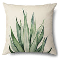 Axyaa Green Leaf Linen Pillowcase, Simple Style Decorative Sofa Cushion Cover