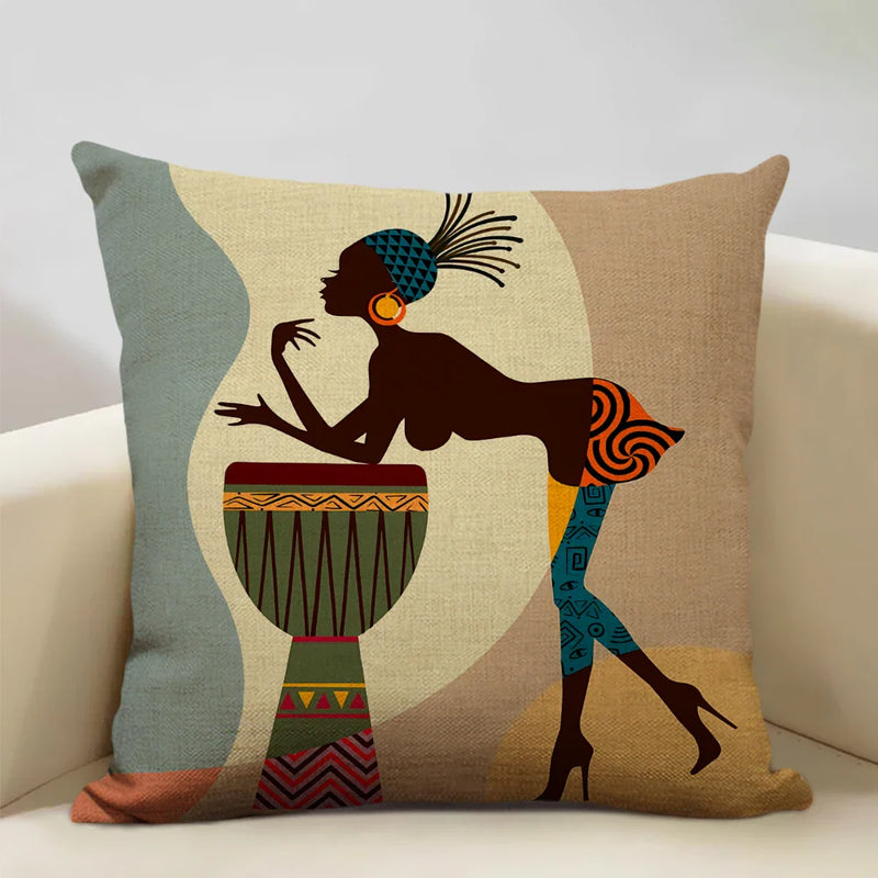 Axyaa African Ladies Decorative Pillow Case for Fashionable Home Decor