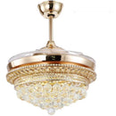 Axyaa Crystal Remote Control Chandelier Ceiling Fan Light for Living Room, Bedroom, Dining Room