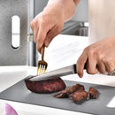 Axyaa Marble-Patterned Double-Sided Chopping Board Set with Stand