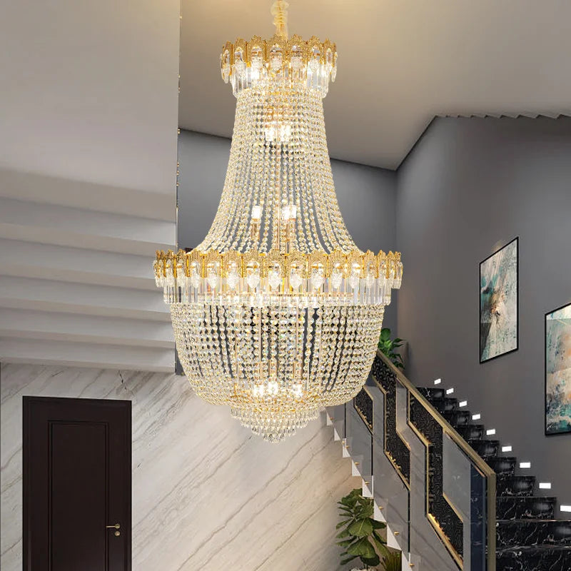 Axyaa Crystal Chandelier: Modern Luxury Lighting for Living Room and Hotel Project