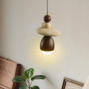 Axyaa Stone Running Antique Wooden Headboard Pendant Lamp Yellow Stone Retro Restaurant Lamp