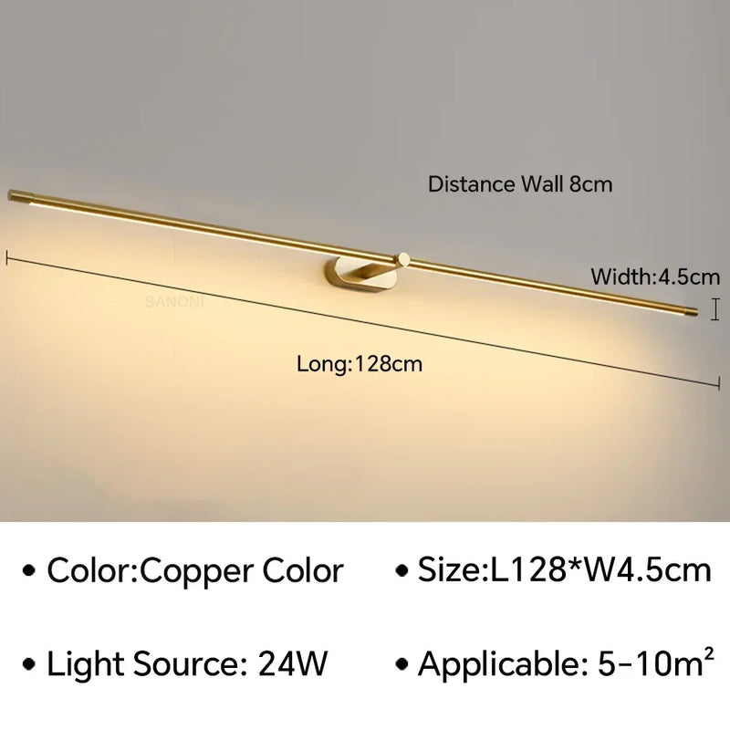 Axyaa Slim Wall Sconce Lamps Mirror Bathroom Bedroom Bedside Ceiling Light