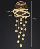 Axyaa Crystal Chandelier Stair Pendant Lamp Living Room Pendant Lights