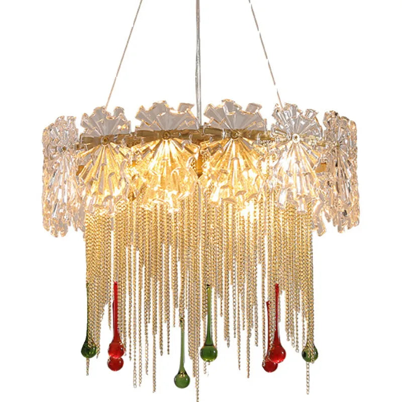 Axyaa Water Drop Tassel Chandelier: Luxury LED Home Decor Fixture