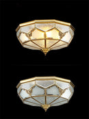 Axyaa Copper Glass Ceiling Light Retro Europe Design LED Bulb for Home Indoor Lighting