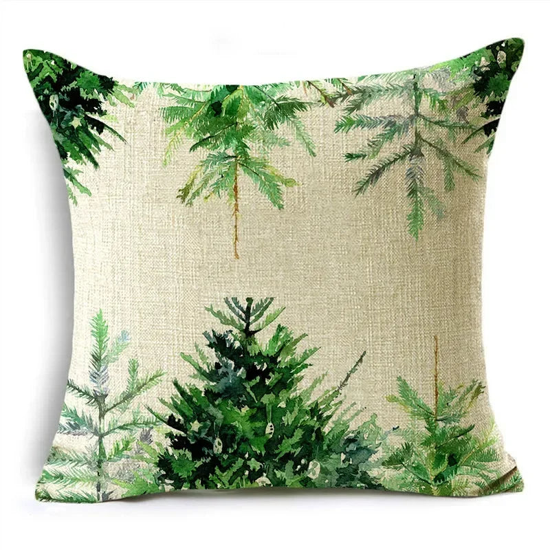 Axyaa Christmas Linen Pillow Cover 45X45CM - Festive Home Decor