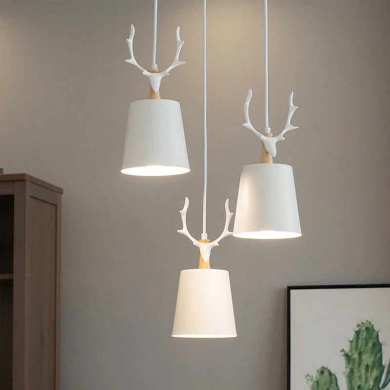 Axyaa Nordic LED Wood Pendant Lamp Industrial Hanging Light Fixture