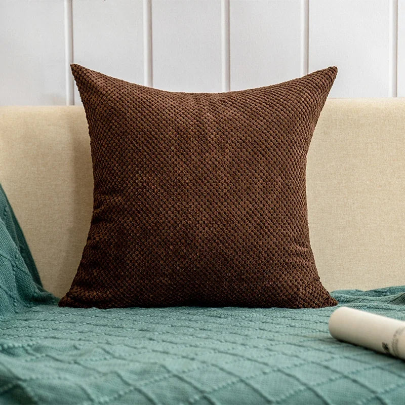 Axyaa Brown Cushion Cover 45x45cm Sofa Pillowcase for Four Seasons Decorative Home