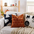 Axyaa Halloween Pillow Cover Pumpkin Ghost Spider Orange Black Home Decor