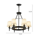 Axyaa American Country Retro Fabric Chandelier for Living Dining Room Home Decor