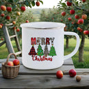 Axyaa Festive Red Car Enamel Mug Christmas Drinkware for Cozy Holidays