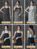 Axya Japanese Baked Milk Tea Denim Apron Oil-Proof Fashion Manicure Home Cleaning