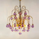 Axyaa Retro Purple Murano Style Droplet Chandelier for Living, Bedroom, Dining Room