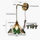 Axyaa Tiffany Butterfly Glass LED Wall Light Fixture for Home Decor and Adjustable Lighting