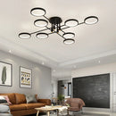 Axyaa Black Circles LED Chandelier with Remote Control for Living Room and Bedroom