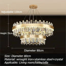 Axyaa Luxury Golden Crystal Round Ceiling Chandelier Light for Living Room
