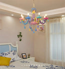 Axyaa Colorful Crystal Pendants Ceiling Chandelier for Kids Bedroom