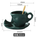 Axyaa Abstract Face Couple Ceramic Coffee Cup and Saucer Set