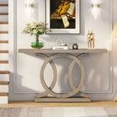 Axyaa Farmhouse Geometric Console Table, 55 inches, Vintage Wooden Entryway Sofa Table