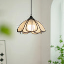 Axyaa Musa Hemp LED Pendant Light: Japanese Style Flower Lamp for Bedroom & Living Room