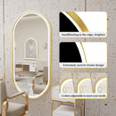 Axyaa Oval LED Bathroom Mirror Gold Frame Anti-fog 3-Color IP56 800/1000/1200MM
