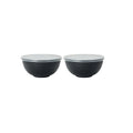 Axyaa Black Plastic Bowl Set with Reusable Lids for Home Kitchen and On-the-Go