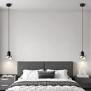 Axyaa Industrial LED Pendant Light with Black Iron Base and Bulgari Stone - Vintage Style