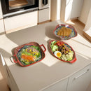 Axyaa Ceramic Fish Plate Set, Double-Eared Steamed Cooking Plate, High-Value Salad Plate