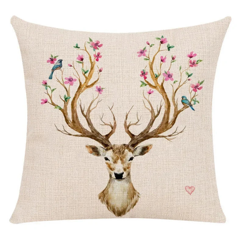 Milu Deer Pattern Print Pillow for Home Decor by Axyaa