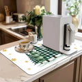 Christmas Tree Gold Snowflake Absorbent Non-Slip Drying Mat by Axyaa