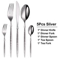 Axyaa Stainless Steel Cutlery Set - Hammer Handle Fork Spoon Dinner Utensils