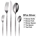 Axyaa Stainless Steel Cutlery Set - Hammer Handle Fork Spoon Dinner Utensils