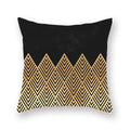 Axyaa Luxury Gold Black Geometric Marble Stripe Pillowcase