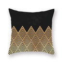 Axyaa Luxury Gold Black Geometric Marble Stripe Pillowcase