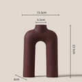 Axyaa Geometric Ceramic Vase - Hollowed Letters Flower Arrangement Home Decor
