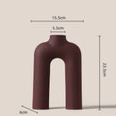 Axyaa Geometric Ceramic Vase - Hollowed Letters Flower Arrangement Home Decor
