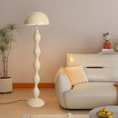 Axyaa Cream Wind Mushroom LED Floor Lamp for Modern Home Decor